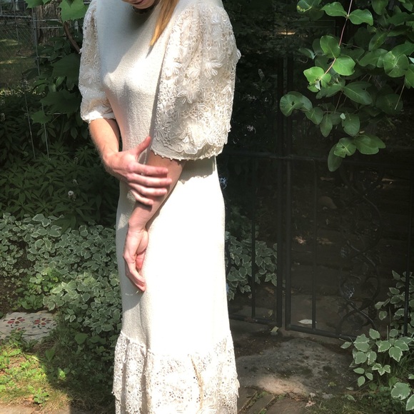 Toula long silk knit embroidered dress - Picture 6 of 11
